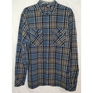 Volcom Plaid long sleeve shirt size Large blue tan white